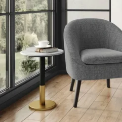 Ryan Marble Side Table White - WyndenHall